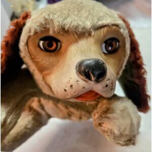 Stern Vintage Rubber Face Dog Plush Stuffed Animal Toy Eyes Open & Close Rare